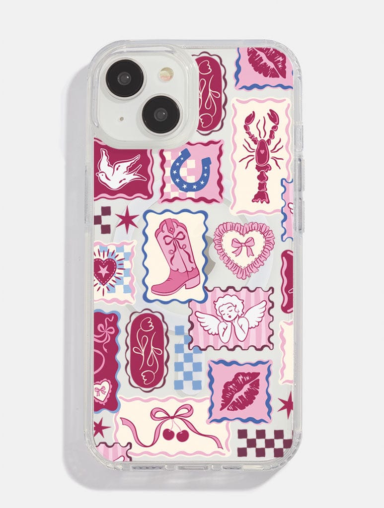 Burgundy Patchwork MagSafe iPhone Case Phone Cases Skinnydip London