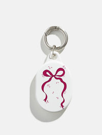 Burgundy Single Bow AirTag Case in Gloss AirTags Cases Skinnydip London