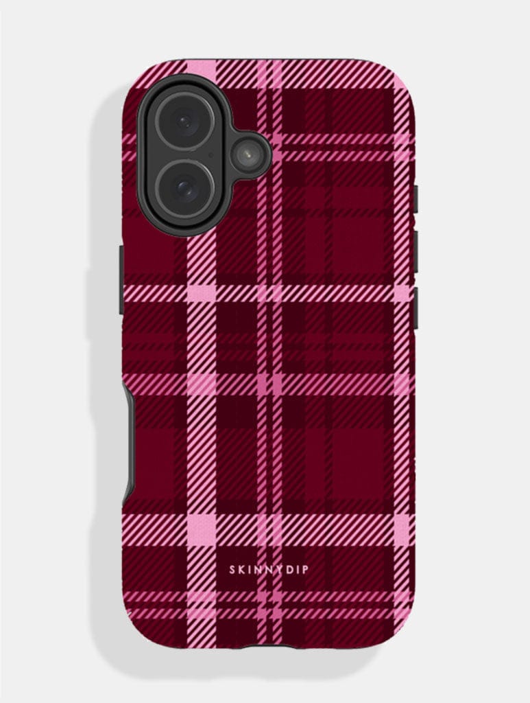 Burgundy Tartan Ultra Protective iPhone Case Phone Cases Skinnydip London