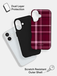 Burgundy Tartan Ultra Protective iPhone Case Phone Cases Skinnydip London