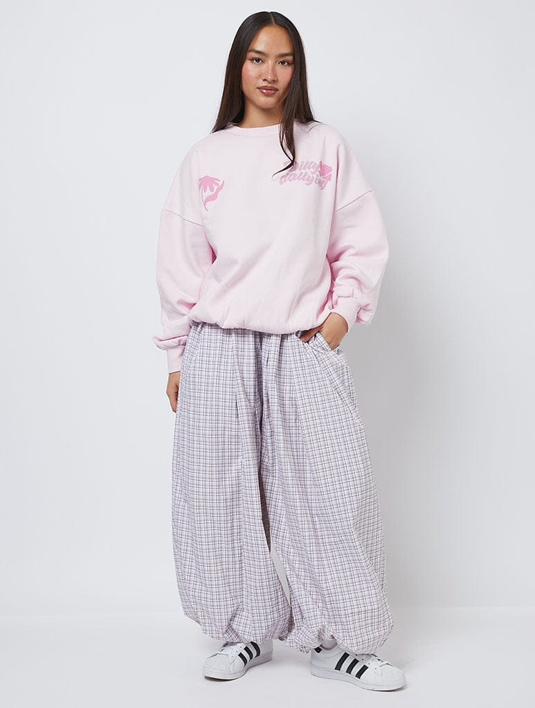 Busy Dilly Dallying Pink Sweatshirt Hoodies & Sweatshirts Skinnydip London