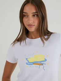 Butter Me Up Baby T-Shirt In White Tops & T-Shirts Skinnydip London
