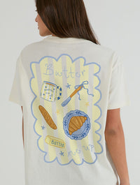 Butter Me Up T-Shirt In White Tops & T-Shirts Skinnydip London