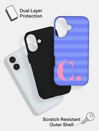 'C' Initial Patterned Blue Ultra Protective iPhone Case Phone Cases Skinnydip London