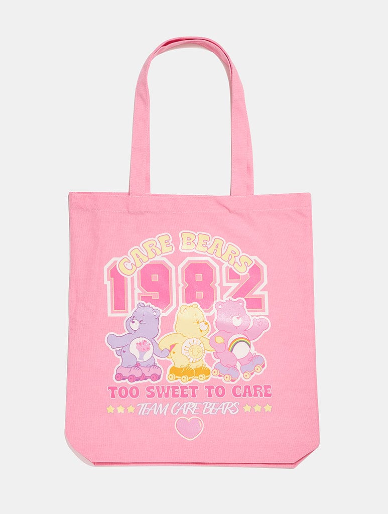 Care Bears Varsity Pink Tote Bag Printed Tote Bags Skinnydip London