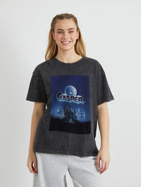 Casper x Skinnydip Movie Poster T-shirt In Acid Wash Tops & T-Shirts Skinnydip London