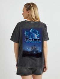 Casper x Skinnydip Poster Print T-Shirt In Acid Wash Tops & T-Shirts Skinnydip London