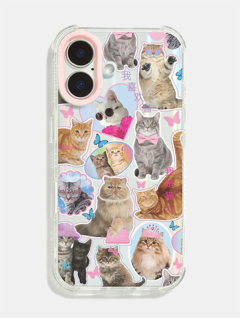 Cat Sticker Shock iPhone Case Phone Cases Skinnydip London