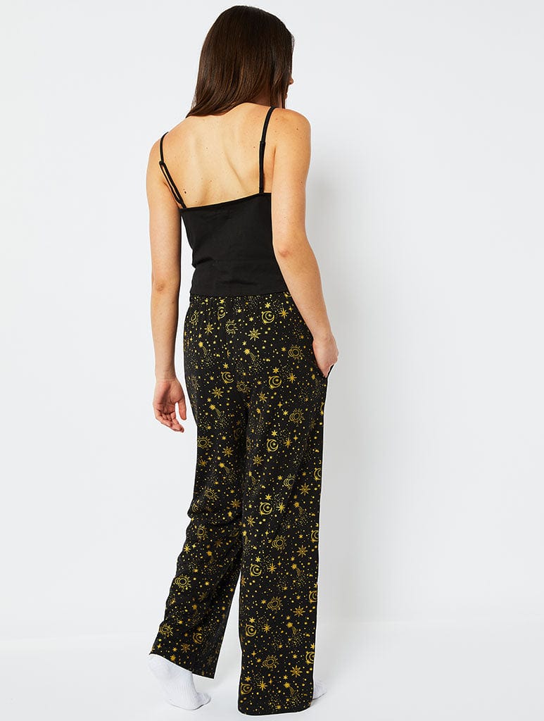 Celestial Cami & Trouser Pyjama Set in Black Lingerie & Nightwear Skinnydip London