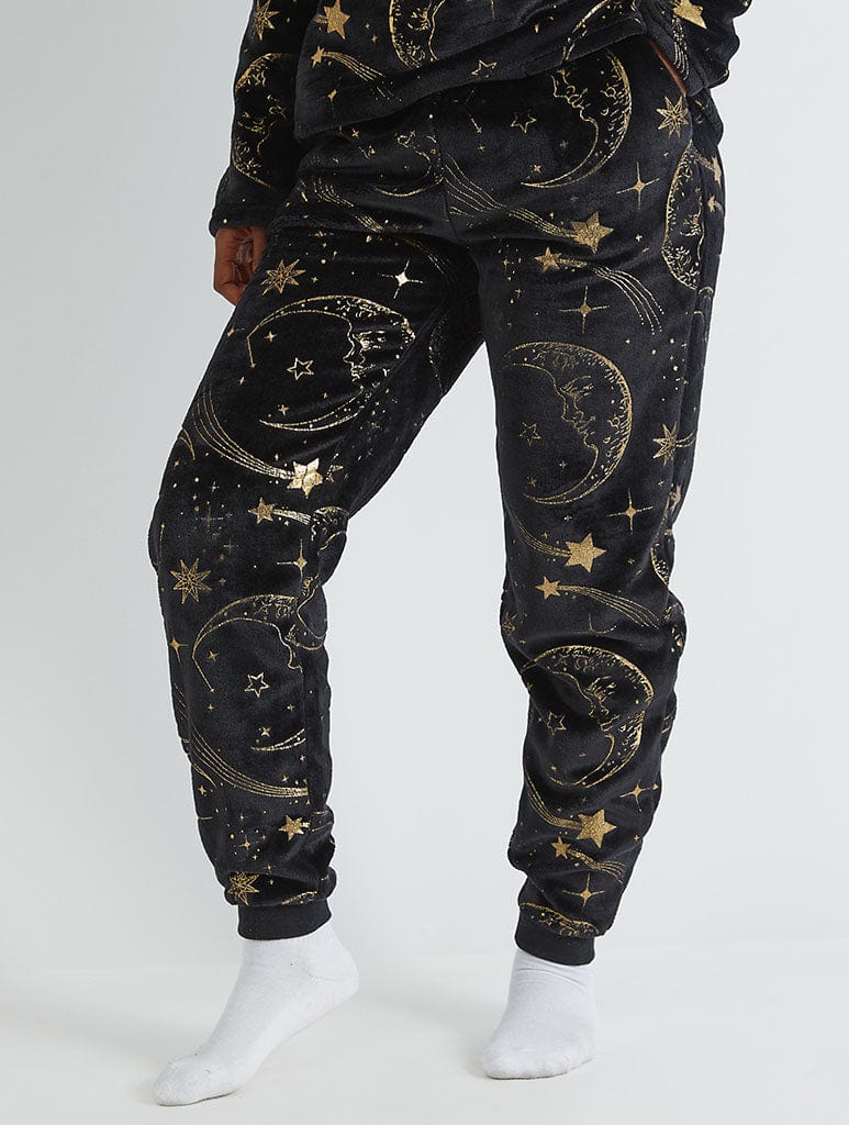 Celestial Gold Twosie Fleece Pyjama Set Lingerie & Nightwear Skinnydip London