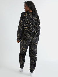 Celestial Gold Twosie Fleece Pyjama Set Lingerie & Nightwear Skinnydip London