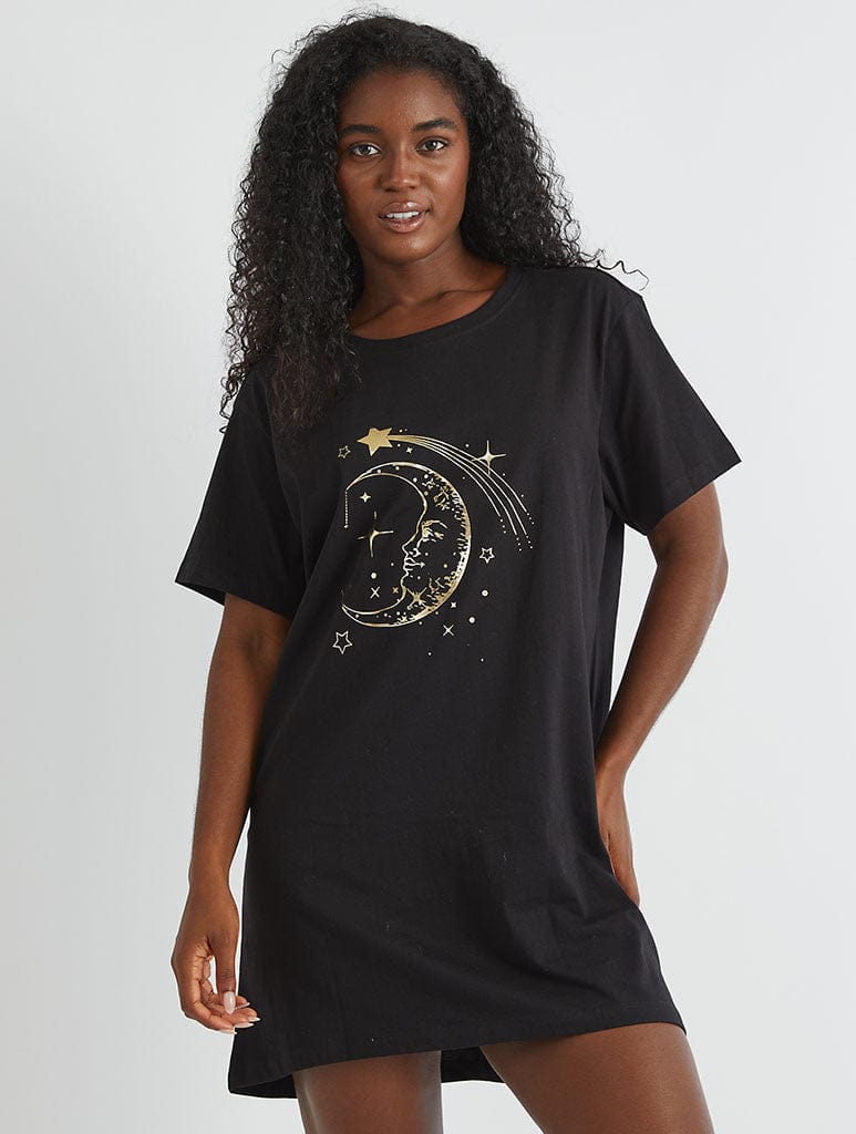 black nightie dress Patricia Silk Nightdress In Black main image 1