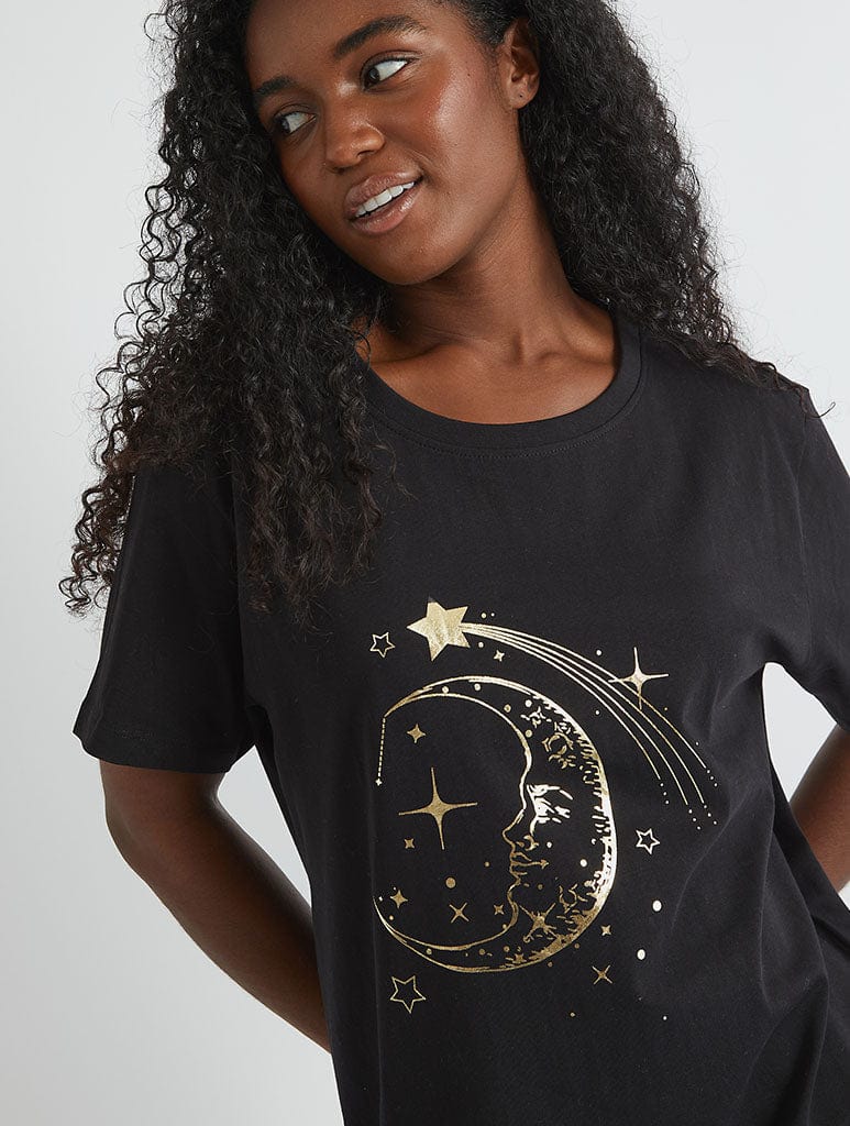 Celestial Night Dress in Black Lingerie & Nightwear Skinnydip London