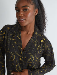 Celestial Pyjama Set in Black Lingerie & Nightwear Skinnydip London