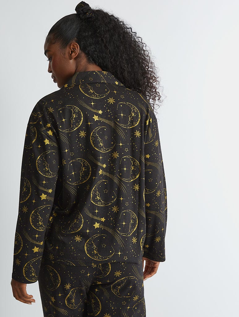 Celestial Pyjama Set in Black Lingerie & Nightwear Skinnydip London