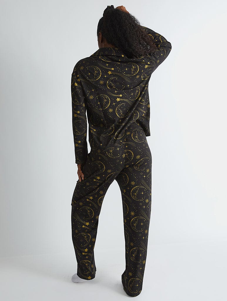 Celestial Pyjama Set in Black Lingerie & Nightwear Skinnydip London
