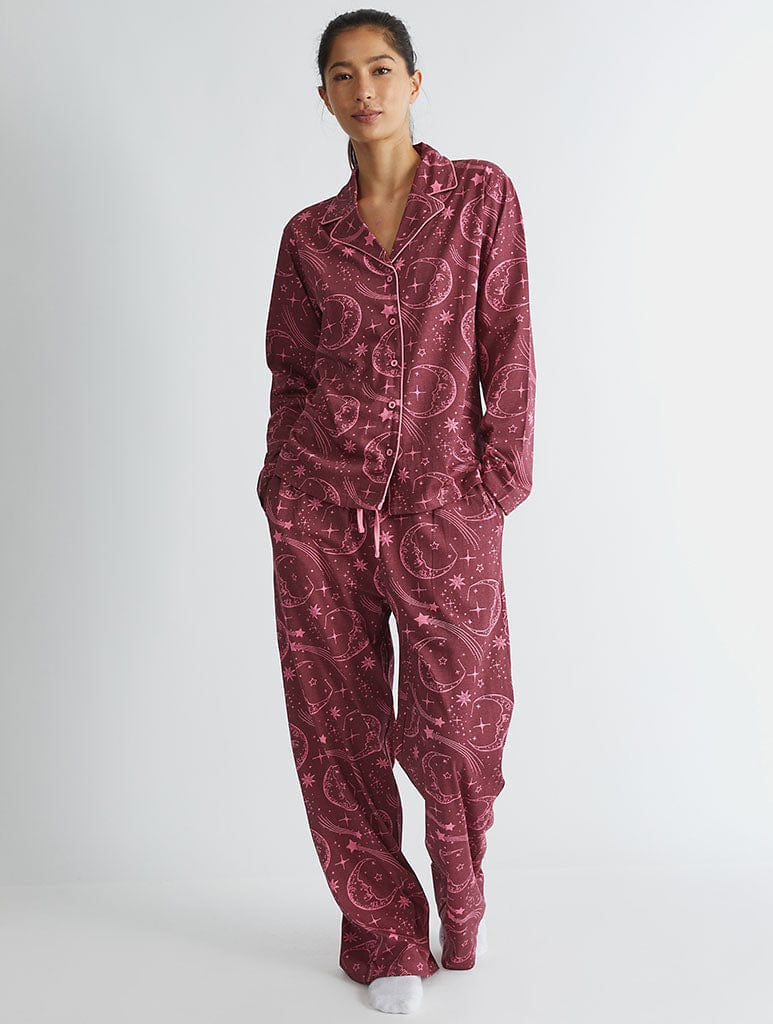 Celestial Pyjama Set in Red Lingerie & Nightwear Skinnydip London