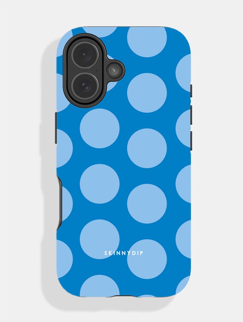 Cerulean Blue Polka Dots Ultra Protective iPhone Case Phone Cases Skinnydip London