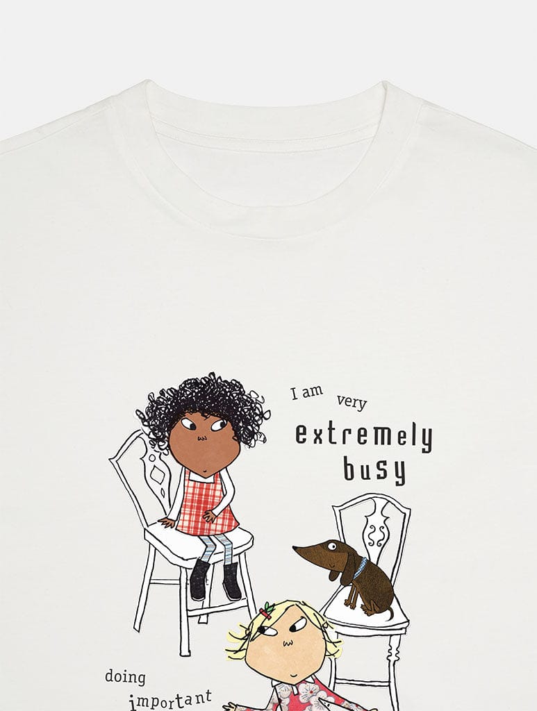 Charlie & Lola x Skinnydip Extremely Busy Baby T-Shirt In White Tops & T-Shirts Skinnydip London
