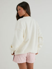 Chase Footballs Not Feelings Sweatshirt In White Hoodies & Sweatshirts Skinnydip London