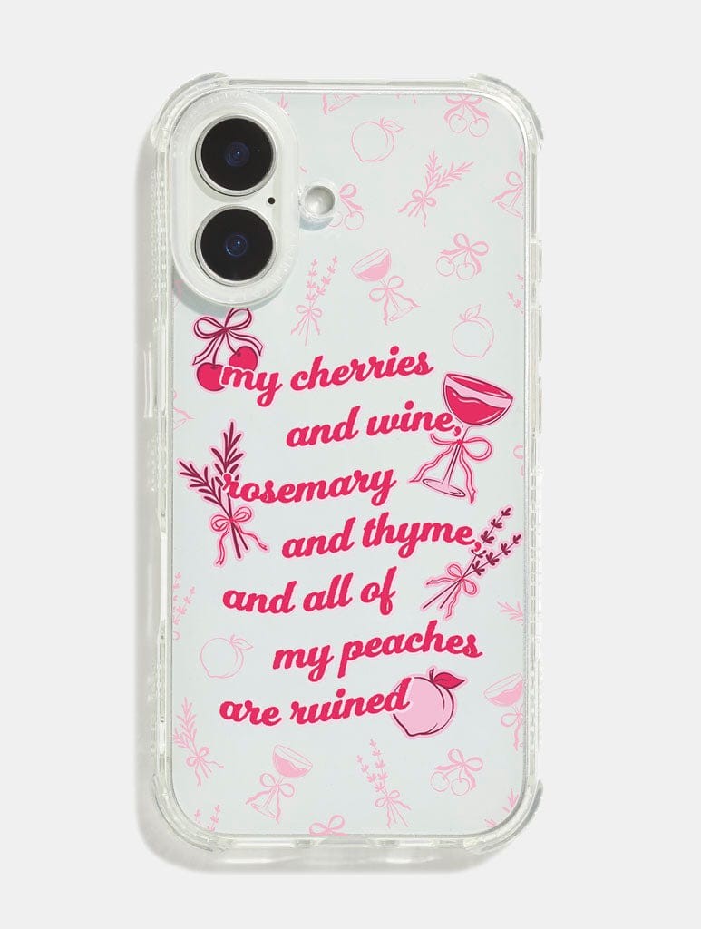 Cherries And Wine Shock iPhone Case Phone Cases Skinnydip London