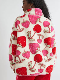 Cherry and Strawberry Longline Fleece Coats & Jackets Skinnydip London