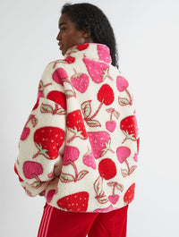 Cherry and Strawberry Longline Fleece Coats & Jackets Skinnydip London
