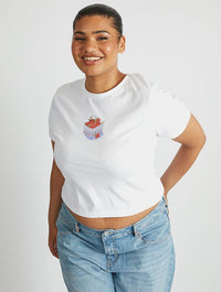 Cherry Basket Baby T-Shirt in White Tops & T-Shirts Skinnydip London