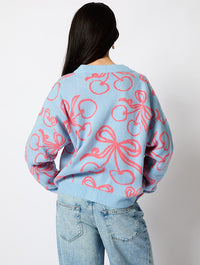 Cherry Bow Knitted Cardigan Jumpers & Cardigans Skinnydip London