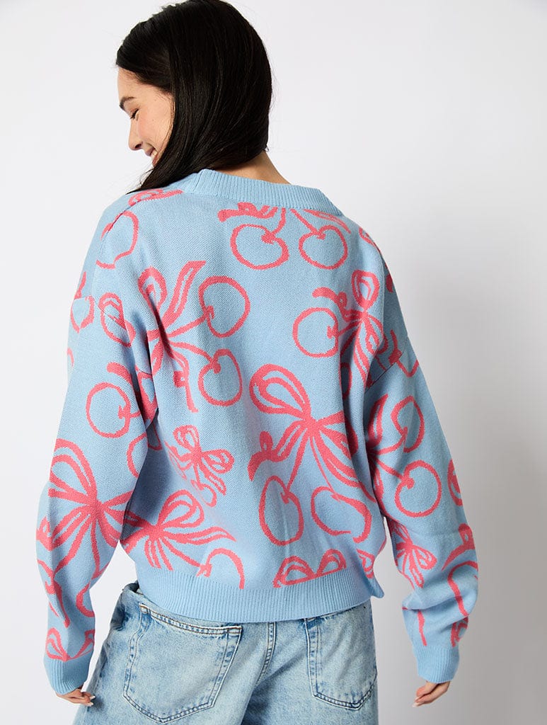 Cherry Bow Knitted Cardigan Jumpers & Cardigans Skinnydip London