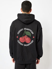 Cherry Champions Hoodie in Black Hoodies & Sweatshirts Skinnydip London