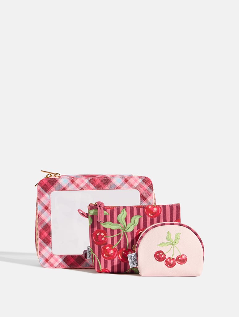 Cherry Makeup Bag Set of Three Makeup Bags & Wash Bags Skinnydip London