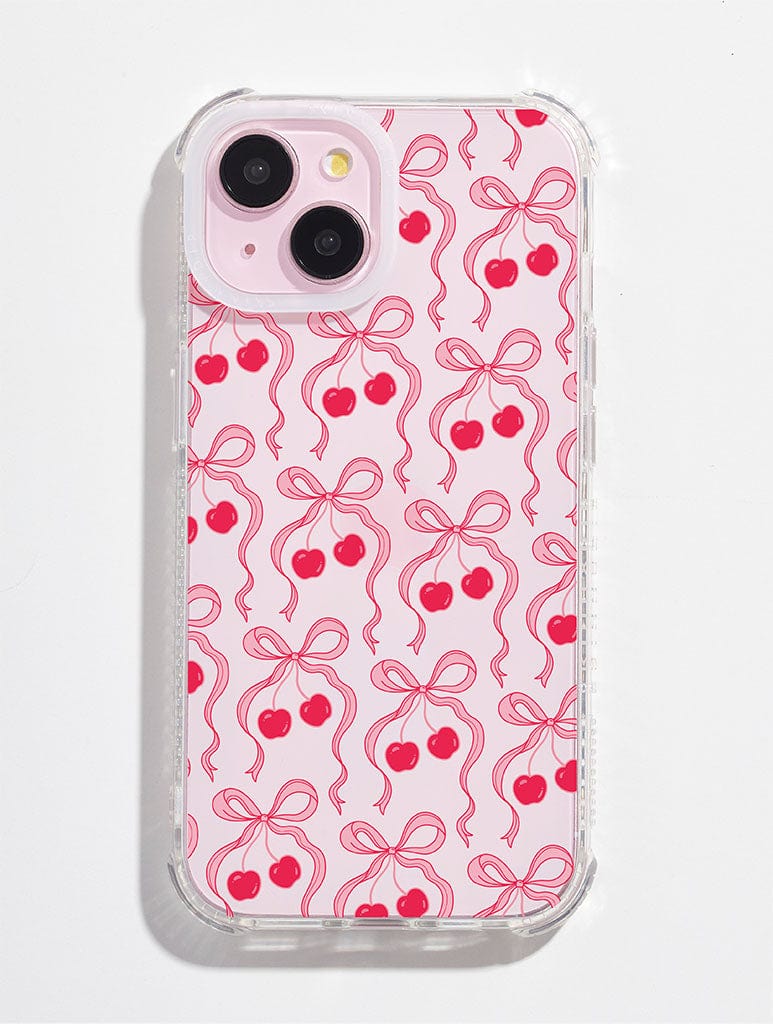Cherry Ribbon Bow Repeat Shock iPhone Case | Cute Coquette Cases Cherry Ribbon Bow Repeat Shock iPhone Case | Cute Coquette Cases