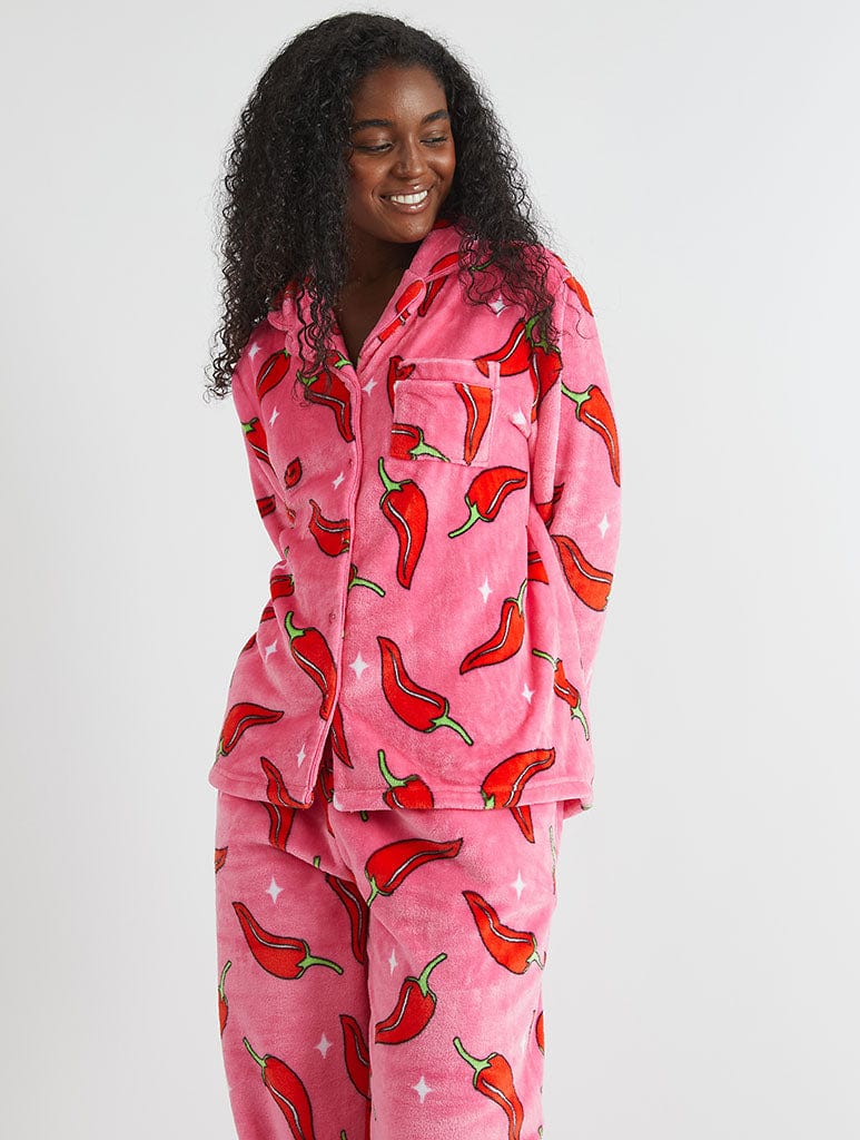 その他 PERTHSANTA DOMIIA PAJAMAS (Size 1) Chilli Sparkle Twosie Fleece Pyjama Set – Skinnydip London
