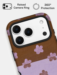 Chocolate Brown and Purple Two-Tone Flower Ultra Protective iPhone Case Phone Cases Skinnydip London