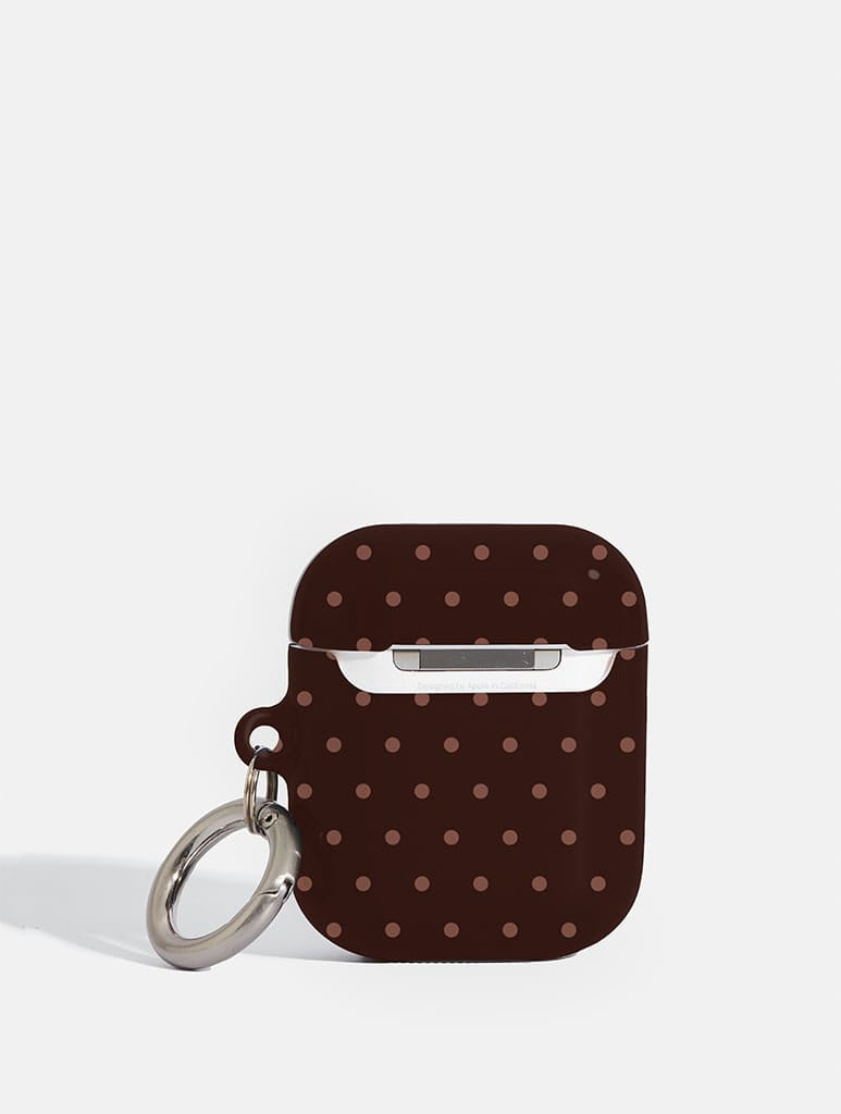 Chocolate Brown Mini Dots AirPods Case AirPods Cases Skinnydip London