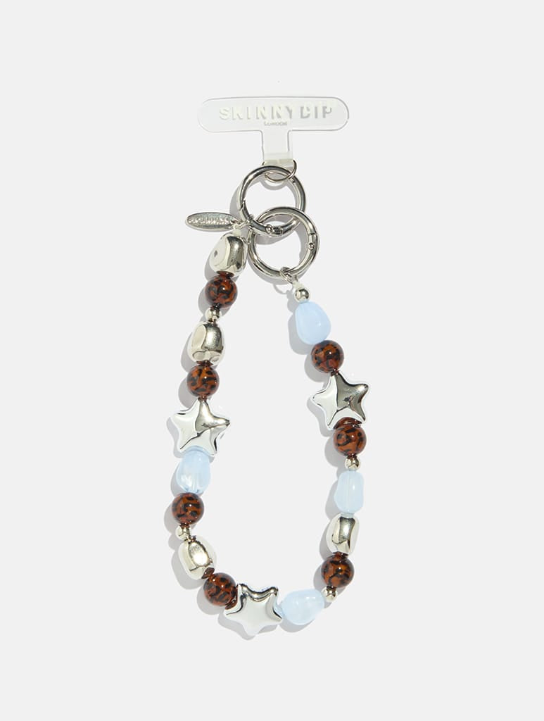 Chrome Star Tort Beaded Strap Phone Grips Skinnydip London