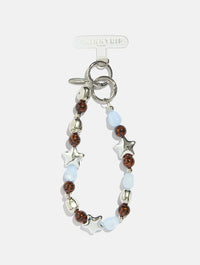 Chrome Star Tort Beaded Strap Phone Grips Skinnydip London