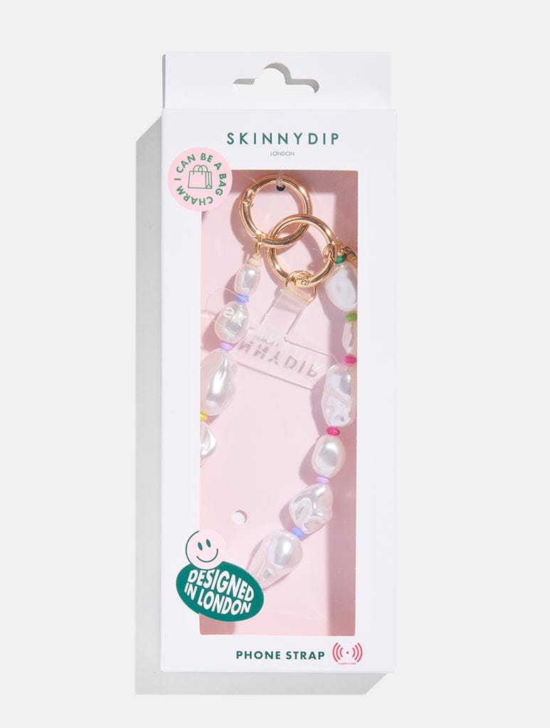 Chunky Pearl Rainbow Beaded Phone Charm Phone Grips Skinnydip London