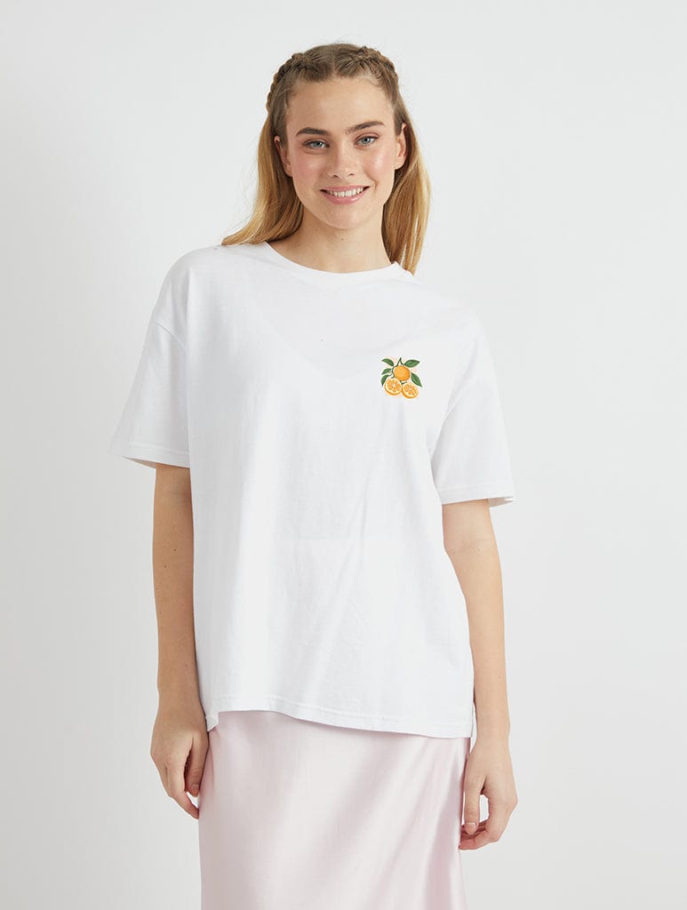 Citrus Club T-Shirt in Ecru Tops & T-Shirts Skinnydip London