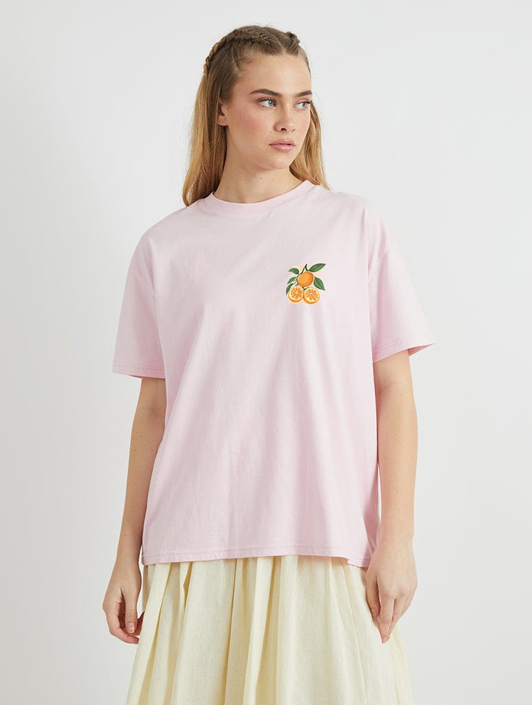 Citrus Club T-Shirt In Pink Tops & T-Shirts Skinnydip London