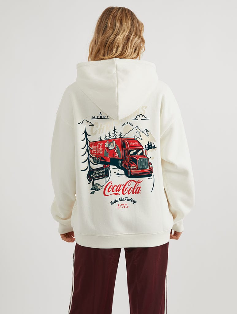 Coca Cola Taste The Feeling Hoodie In White Hoodies & Sweatshirts Skinnydip London