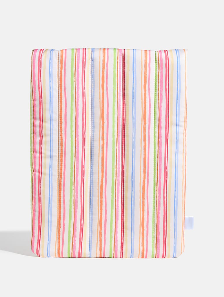 Colourful Sketchy Stripe Quilted Laptop Bow Sleeve Laptop Cases Skinnydip London
