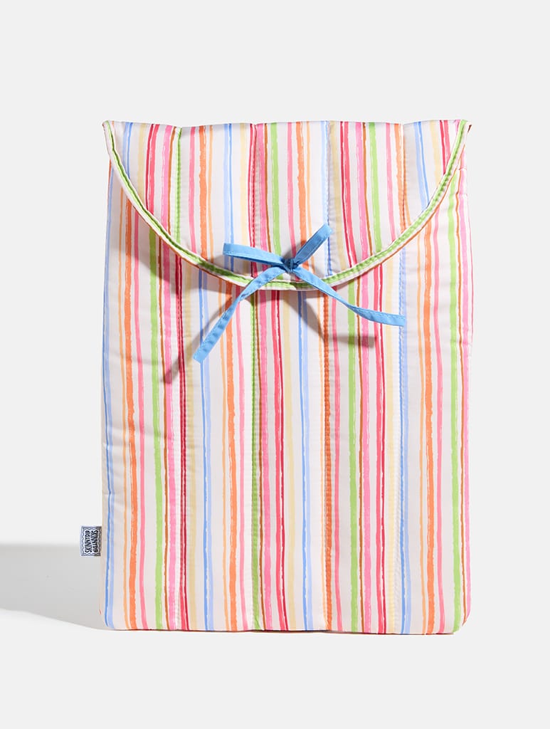 Colourful Sketchy Stripe Quilted Laptop Bow Sleeve Laptop Cases Skinnydip London