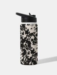 Cow Print Black and White 18oz Stainless Steel Water bottle Water Bottles Skinnydip London