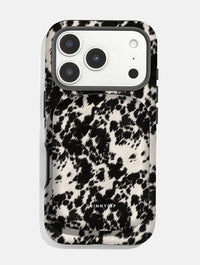 Cow Print Black and White Portable Magsafe Charger Portable Chargers Skinnydip London