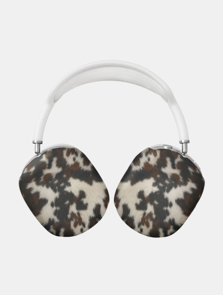 Cow Print Brown And Black AirPods Max Case in Matte AirPods Cases Skinnydip London