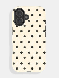 Cream And Black Painted Polka Dot Ultra Protective iPhone Case Phone Cases Skinnydip London