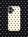 Cream And Black Painted Polka Dot Ultra Protective iPhone Case Phone Cases Skinnydip London