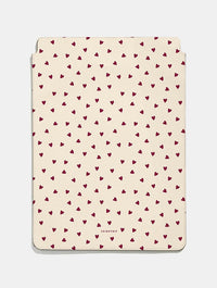 Cream and Burgundy Ditsy Hearts Tablet Sleeve Tablet Cases Skinnydip London
